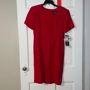 True Red, linen dress. NWT